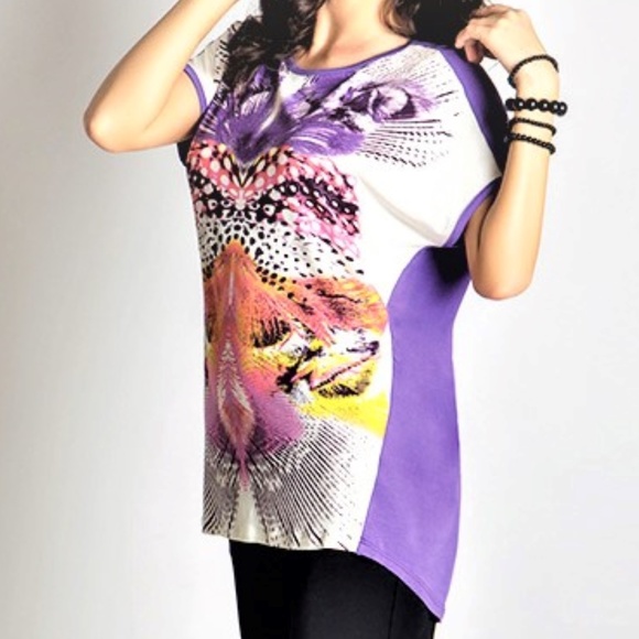 SUMMER ASYMMETRICAL FLORAL TOP MADE IN EUROPE - Picture 3 of 3